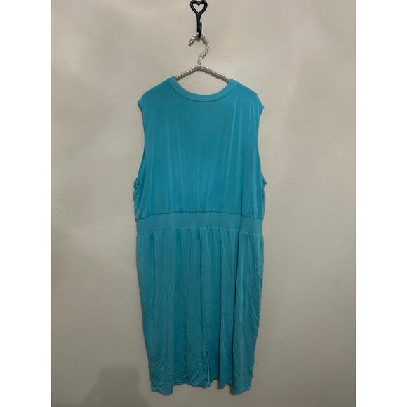 Athleta Dress Size 2X Teal Athletic Sleeveless Gym Yoga Comfort Loungewear Maxi - Picture 10 of 10